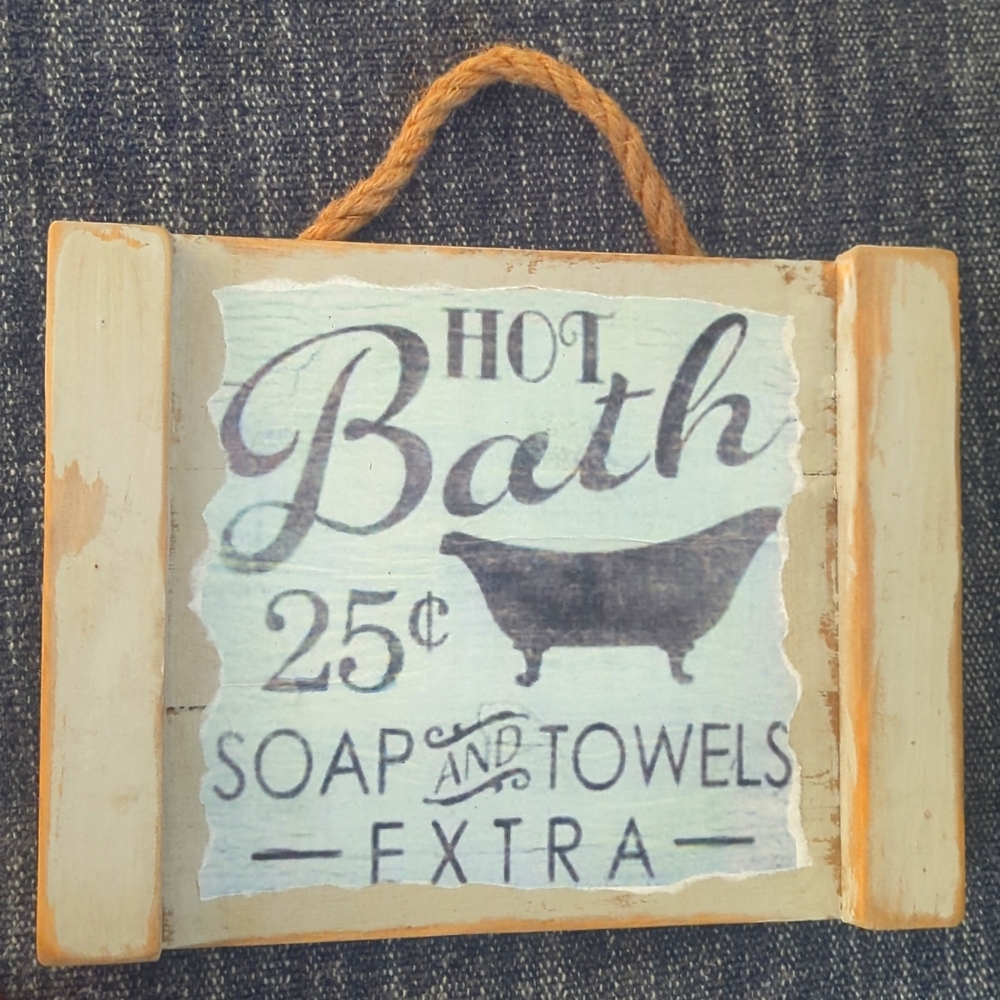 Rustic Bathroom Sign